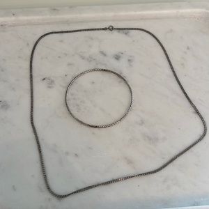 Necklace and Bracelet Jewelry Silver Set